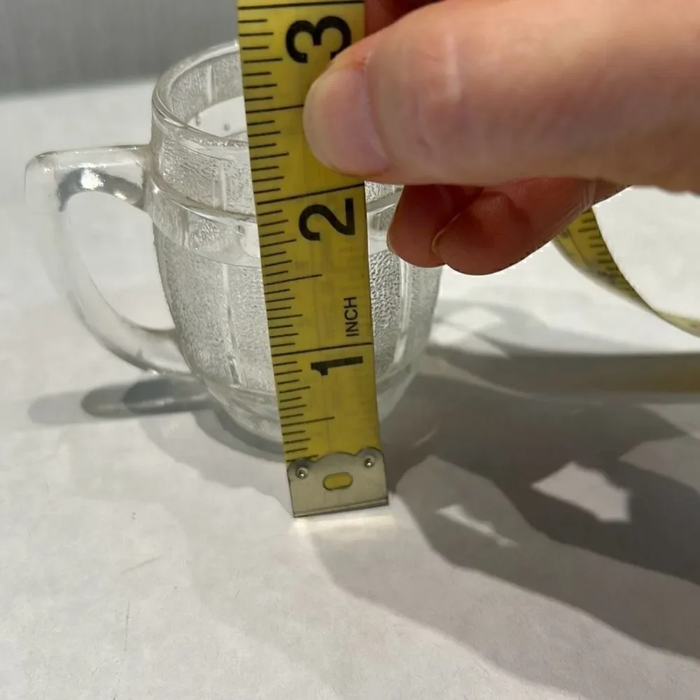 Vtg Barrel Shot Glass Toothpick Holder Mini Clear MCM Keg Beer Mug